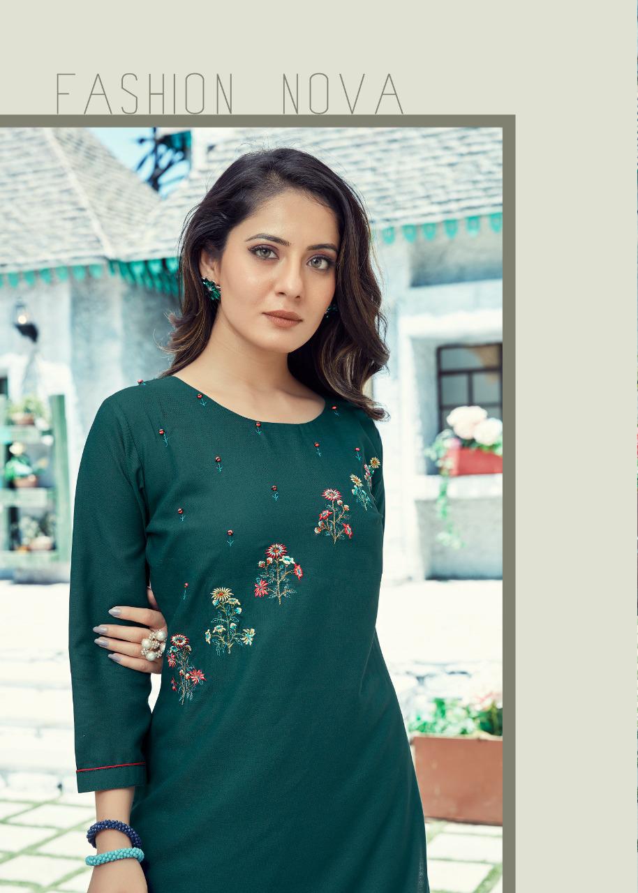 Krishriyaa Blush Ethnic Wear Viscose Rayon Designer Latest Kurti Collection